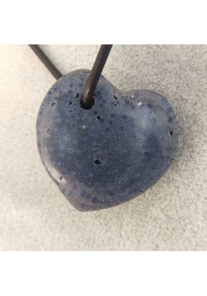 Blue MADREPORE Mother of Pore Pendant HEART - SCORPIO AQUARIUS MINERALS Crystal Healing Zen-1