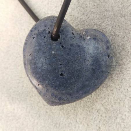 Blue MADREPORE Mother of Pore Pendant HEART - SCORPIO AQUARIUS MINERALS Crystal Healing Zen-1