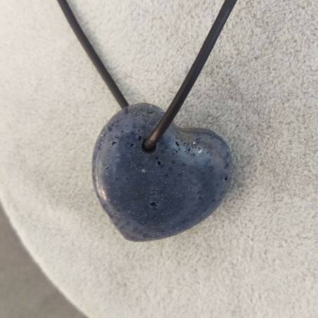 Blue MADREPORE Mother of Pore Pendant HEART - SCORPIO AQUARIUS MINERALS Crystal Healing Zen-3