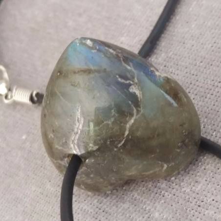 LABRADORITE Pendant HEART - SAGITTARIUS CAPRICORN Crystal Healing MINERALS A+-3