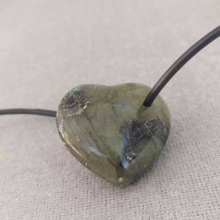LABRADORITE Pendant HEART - SAGITTARIUS CAPRICORN Crystal Healing MINERALS A+-6