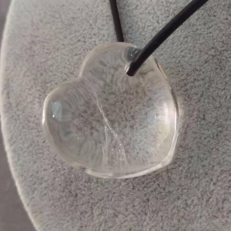 Rock CRYSTAL Pendant HEART - AQUARIUS MINERALS Crystal Healing Zodiac-1