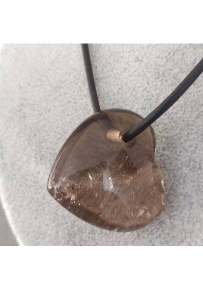 SMOKED Quartz Pendant HEART - SAGITTARIUS CAPRICORN MINERALS Crystal Healing-1
