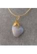 GOLDEN Flower Pendant in CHALCEDONY - CANCER Crystal Healing MINERALS Charm-1