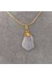 GOLDEN Flower Pendant in CHALCEDONY - CANCER Crystal Healing MINERALS Charm-2