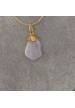 GOLDEN Flower Pendant in CHALCEDONY - CANCER Crystal Healing MINERALS Charm-3