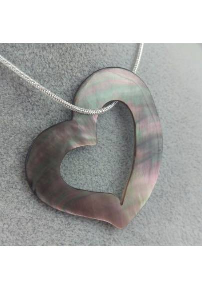 Mother of Pearl Pendant HEART - Zodiac: CANCER Crystal Healing Zodiac Gift Idea-1