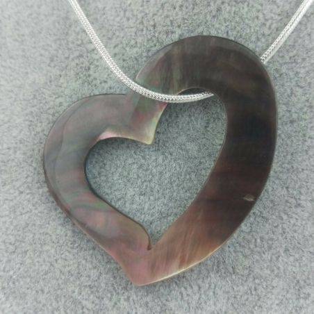 Mother of Pearl Pendant HEART - Zodiac: CANCER Crystal Healing Zodiac Gift Idea-4