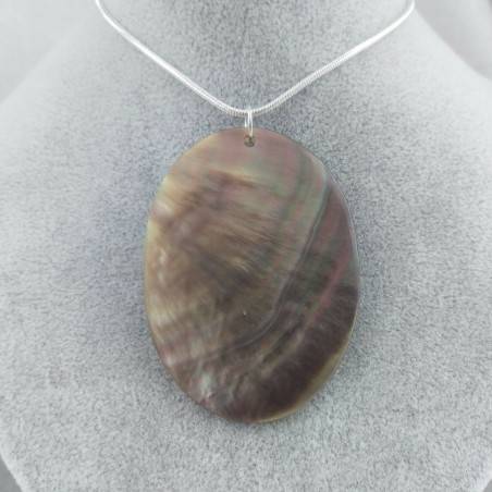 Mother of Pearl Pendant Classic SILVER Plated - CANCER Necklace MINERALS Holidays-2