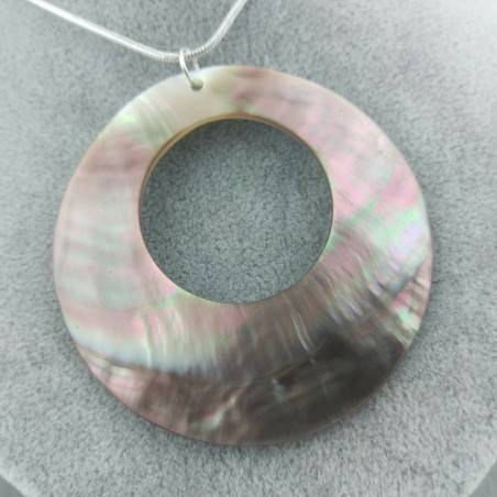 Mother of Pearl Pendant SILVER Plated - CANCER Crystal Healing Necklace-1