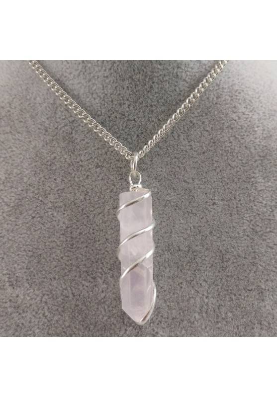 Rose Quartz OBELISK Pendant - CAPRICORN LIBRA MINERALS Crystal Healing-1