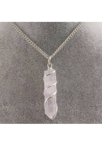 Rose Quartz OBELISK Pendant - CAPRICORN LIBRA MINERALS Crystal Healing-1
