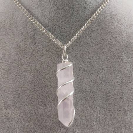 Rose Quartz OBELISK Pendant - CAPRICORN LIBRA MINERALS Crystal Healing-1