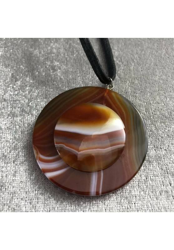CARNELIAN AGATE Pendant Disc - Taurus Cancer Leo MINERALS Crystal Healing-1