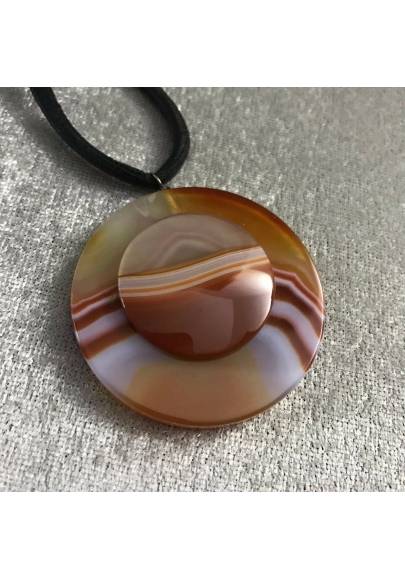 CARNELIAN AGATE Pendant Disc 2 - Taurus Cancer Leo MINERALS Crystal Healing-1