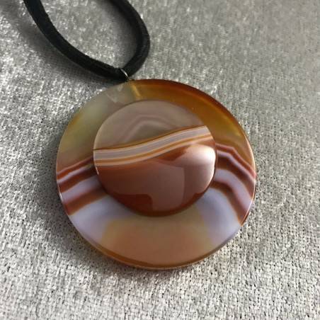 CARNELIAN AGATE Pendant Disc 2 - Taurus Cancer Leo MINERALS Crystal Healing-1