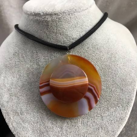 CARNELIAN AGATE Pendant Disc 2 - Taurus Cancer Leo MINERALS Crystal Healing-3