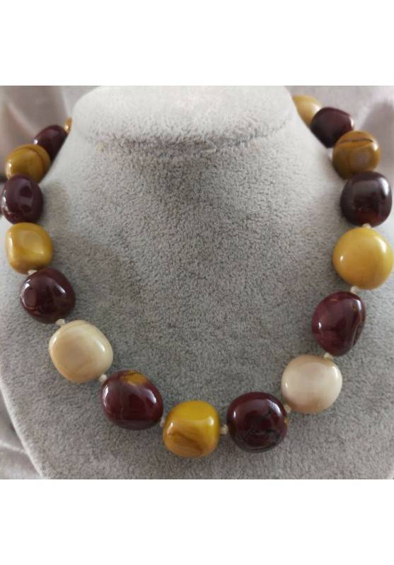 Mookaite Jasper Necklace PEARL - GEMINI PISCES LEO Tumbled Stone Crystal Healing-1