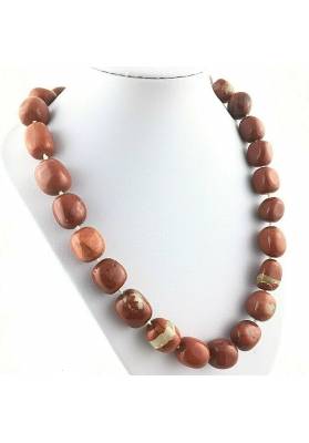 DIASPRO ROSSO COLLANA Perle - LEONE GEMELLI PESCI Burattati Cristalloterapia-1