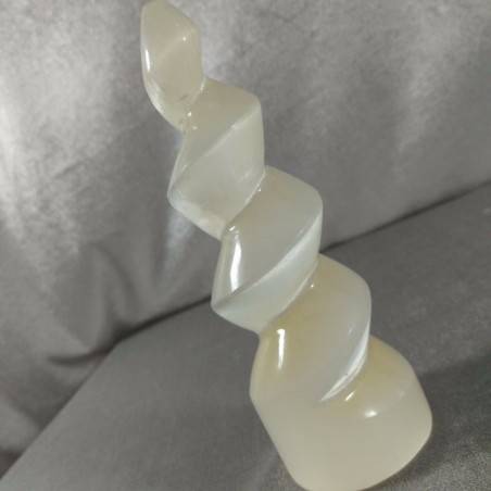 Obelisco in Selenite Spiral Tumbled Stone Crystal Healing Chakra MINERALS Pietre-3