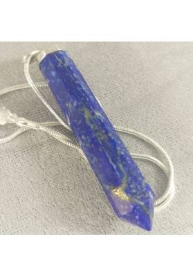 Ciondolo GRANDE in Lapislazzuli con Pirite su ARGENTO 925 Pedente Charm Collana-1