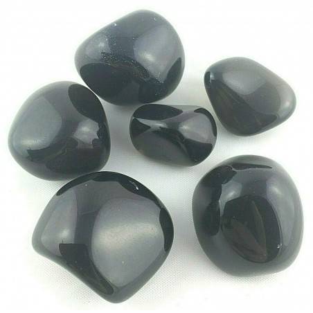 Black OBSIDIAN MID SIZE Tumbled Crystal Crystal Healing Chakra Stone Minerals-1