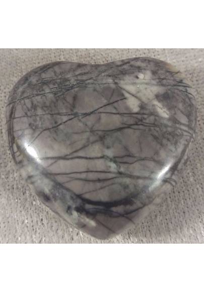 CUORE in LEGNO FOSSILE Massaggio AMORE Cristalloterapia Regalo di SAN VALENTINO-1