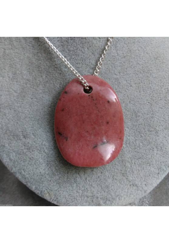 Leaf in RODONITE Pendant Necklace Crystal Healing 4* Chakra Feng Shui Reiki-1