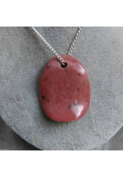 Sfoglia di RODONITE Ciondolo Collana Cristalloterapia 4* Chakra Feng Shui Reiki-1
