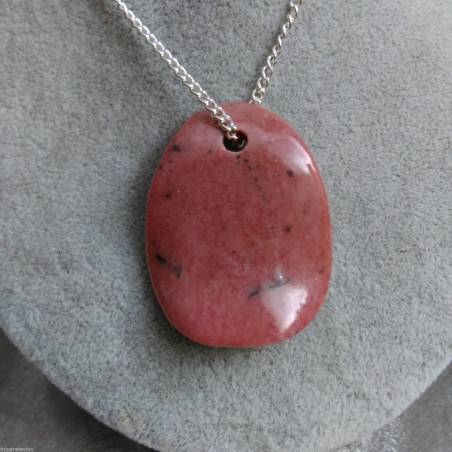 Sfoglia di RODONITE Ciondolo Collana Cristalloterapia 4* Chakra Feng Shui Reiki-1