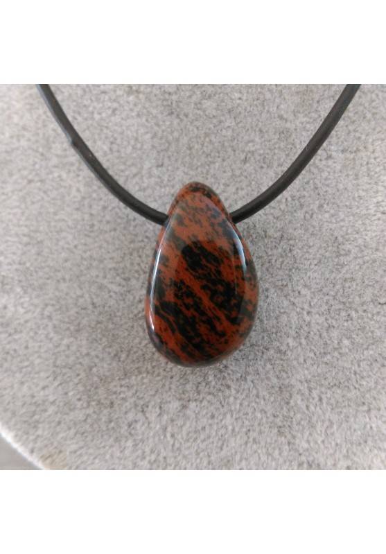 Pendant Bead in Mahogany Jasper RED Necklace Crystal Healing Chakra Energy-1