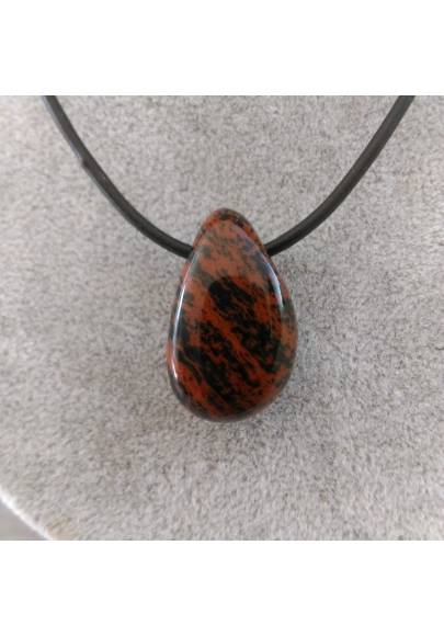 Pendentif Goutte de JASPE ACAJOU Rouge Collier Cristal thérapie Chakra Pouvoir-1