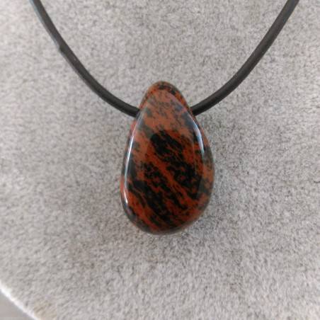 Pendentif Goutte de JASPE ACAJOU Rouge Collier Cristal thérapie Chakra Pouvoir-1
