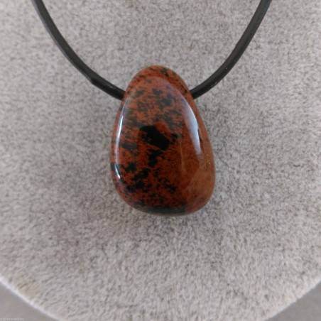 Pendentif Goutte de JASPE ACAJOU Rouge Collier Cristal thérapie Chakra Pouvoir-2