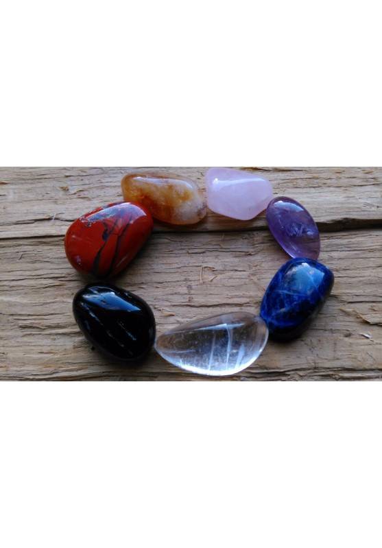 Kit Cristalloterapia Burattati Medi 7 Cristalli " Le 7 pietre dei Chakra " Reiki-1