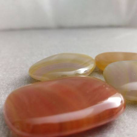 Palmstone Tumbled Stone CARNELIAN Massage Plate Pendant Chakra Crystal Healing-5