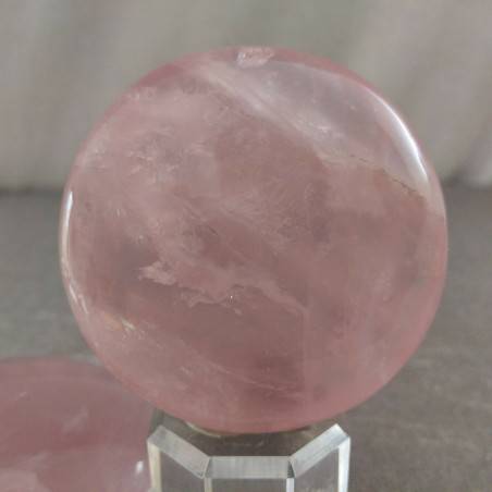 Palmstone Round in Rose Quartz Tumbled Plate Pendant LOVE Crystals Reiki-1