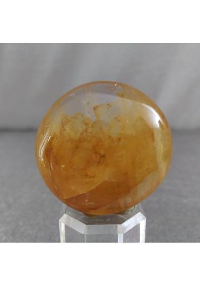 Palmstone Round in QUARTZ Hematoid BIG Massage Chakra Crystal Healing Zen-1