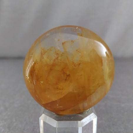 Palmstone Round in QUARTZ Hematoid BIG Massage Chakra Crystal Healing Zen-1
