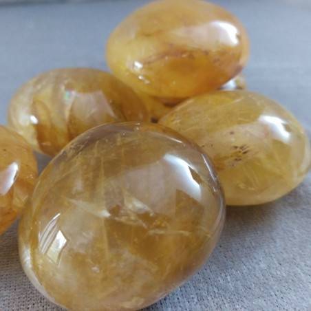 Palmstone Round in QUARTZ Hematoid BIG Massage Chakra Crystal Healing Zen-5