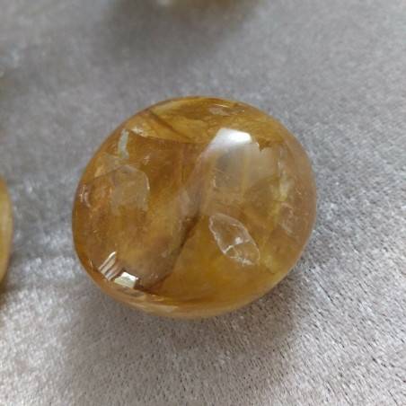Palmstone Round in QUARTZ Hematoid BIG Massage Chakra Crystal Healing Zen-7