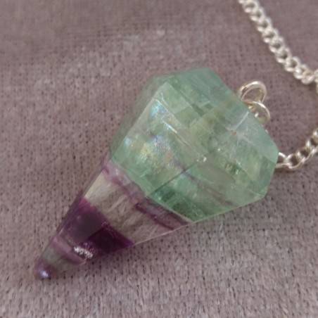 Pendolino Professionale in FLUORITE Pendolo Cristalli Chakra Meditazione Argento-4