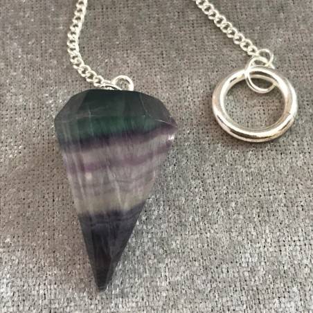 Pendolino Professionale in FLUORITE Pendolo Cristalli Chakra Meditazione Argento-7