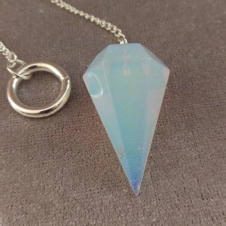 Professional Pendulum in OPALITE Divination Crystals Chakra Meditation Silver-3