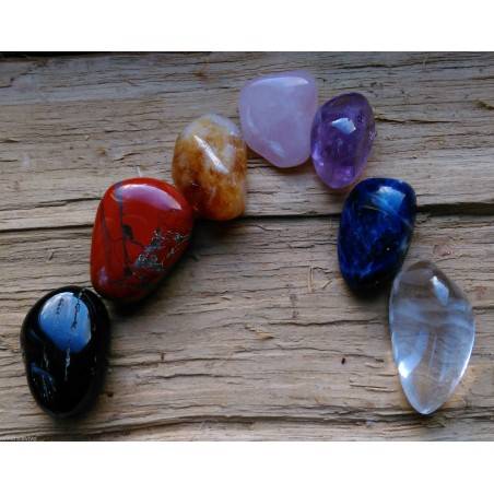 Kit Cristaloterapia Rodados Medi 7 Cristales " Las 7 de piedras de los Chakra "-1