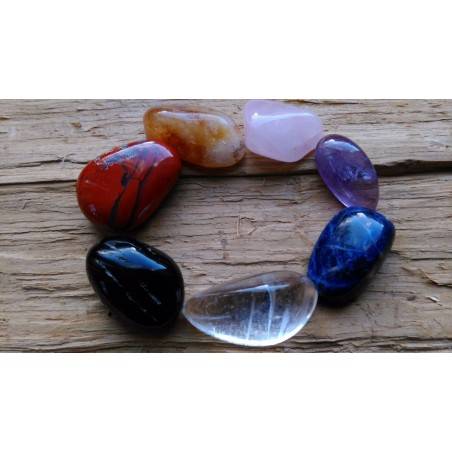 Kit Cristaloterapia Rodados Medi 7 Cristales " Las 7 de piedras de los Chakra "-2