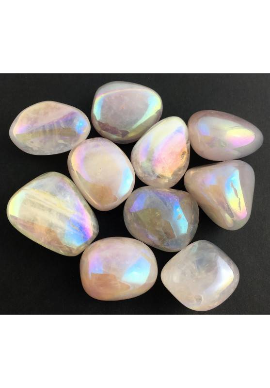 Ice AQUA AURA Rose Quartz LARGE Tumbled Stone Crystal Healing Specimen Chakra-1