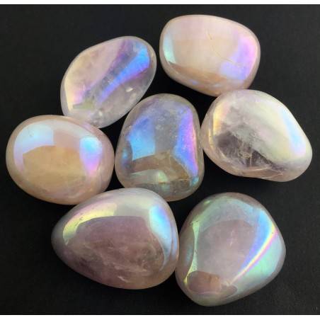 Ice AQUA AURA Rose Quartz LARGE Tumbled Stone Crystal Healing Specimen Chakra-2
