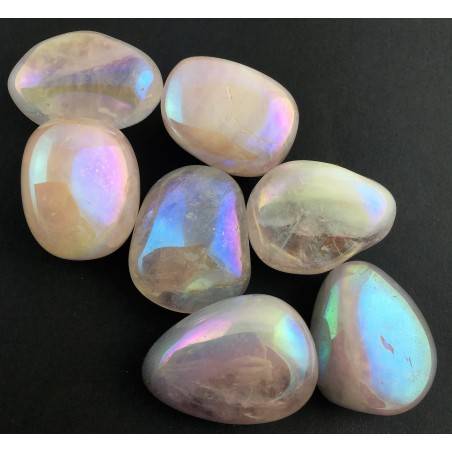 Ice AQUA AURA Rose Quartz LARGE Tumbled Stone Crystal Healing Specimen Chakra-3