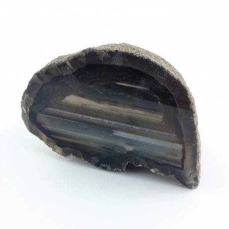 GEODE AGATA Striato Nero Marrone Cristalloterapia Collezionismo Purificazione-1